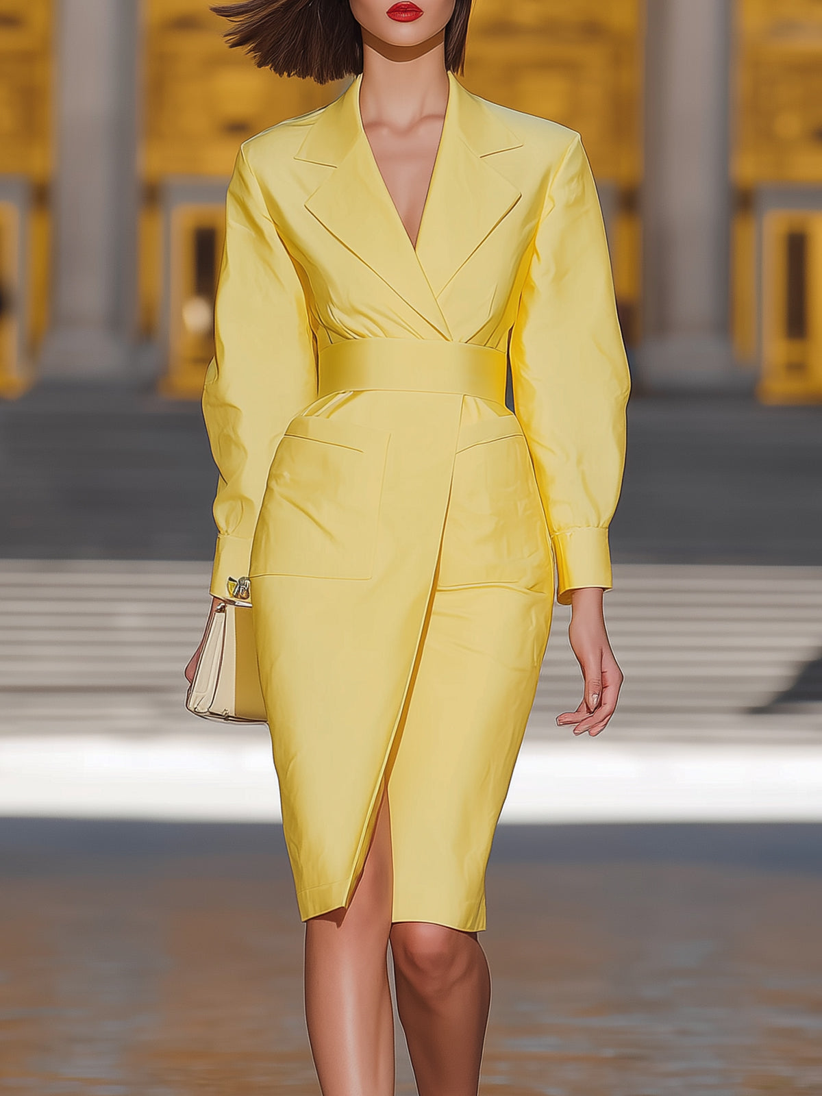 Bright Yellow Suit Dress